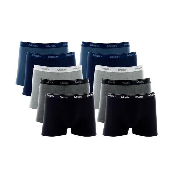 Kit com 10 Cuecas Box Boxer Cotton Algodão Mash Menor preço em Kit com 10 Cuecas Box Boxer Cotton Algodão Mash