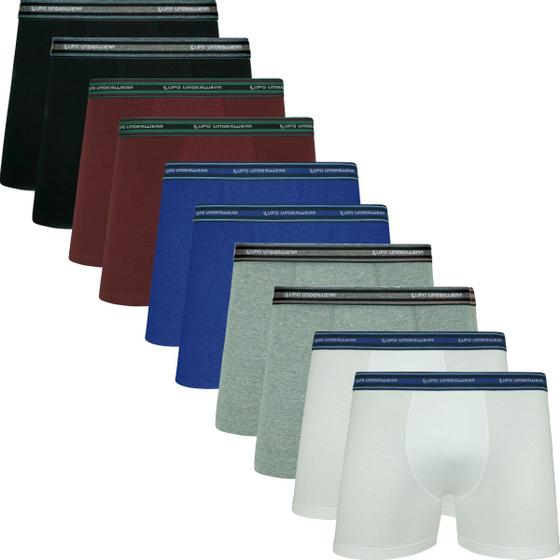 Imagem de Kit Com 10 Cuecas Boxer Box Original Lupo De Algodão Cotton Com Elastano E Cós Estampado