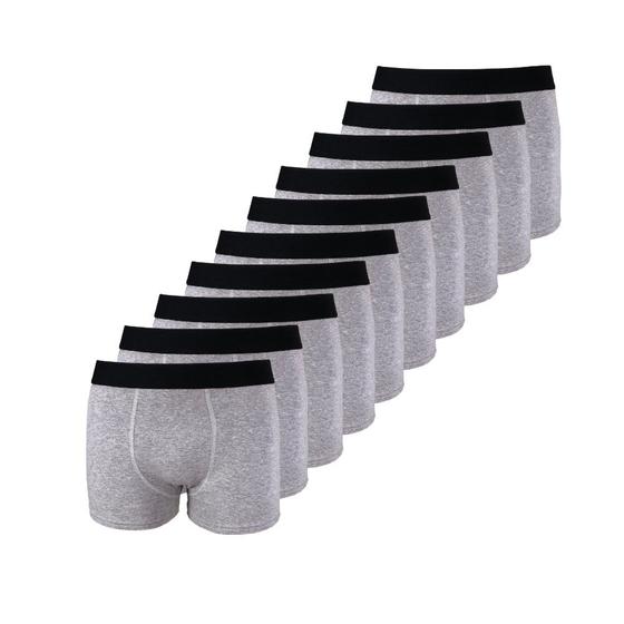 Imagem de Kit com 10 Cuecas Boxer Box Try Basics Algodão Cotton Lisa Básica Casual Moda Masculina