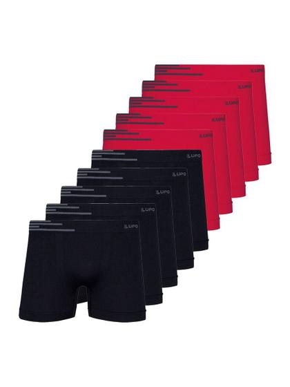 Imagem de Kit com 10 Cuecas Boxer Lupo 436-002 Colorido