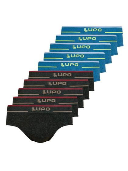 Imagem de Kit com 10 Cuecas Slip Lupo 624-003 Colorido