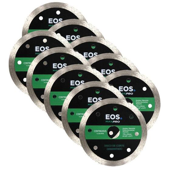 Imagem de Kit com 10 Discos de Corte Diamantado Continuo 110mm EOS 110x20x10mm