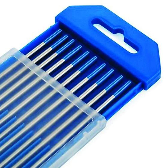 Imagem de Kit com 10 Eletrodos Tungstênio 3,2 mm Ponta Azul com Lantânio 2%