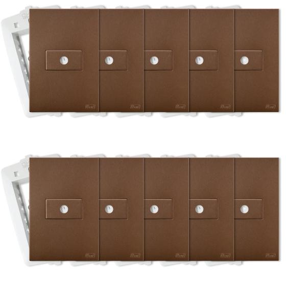 Imagem de Kit Com 10 Espelhos Com Furo Placa 4x2 Chuveiro Corten Fosco Recta