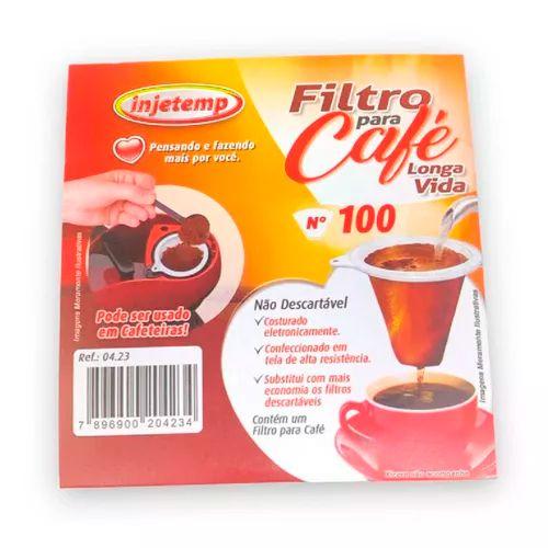 Imagem de Kit Com 10 Filtros De Café 100 Vida Longa Permanente Cozinha
