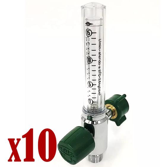 Imagem de Kit Com 10 Fluxometro Para Oxigênio Unitec