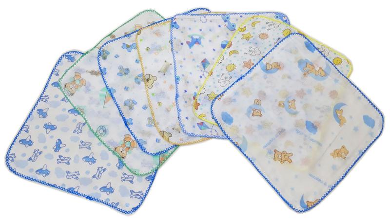 Imagem de Kit Com 10 Fraldinha De Boca Estampada 33 Cm X 33 Cm Com Crochê