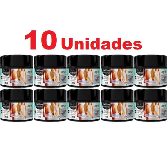 Imagem de Kit com 10 Gel Lipo Redutor Termo Ativado 250g - Mary Life