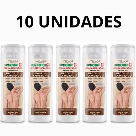 Imagem de Kit com 10 Gel Massageador Bom Doutor Sebo De Carneiro Facinatus 200g