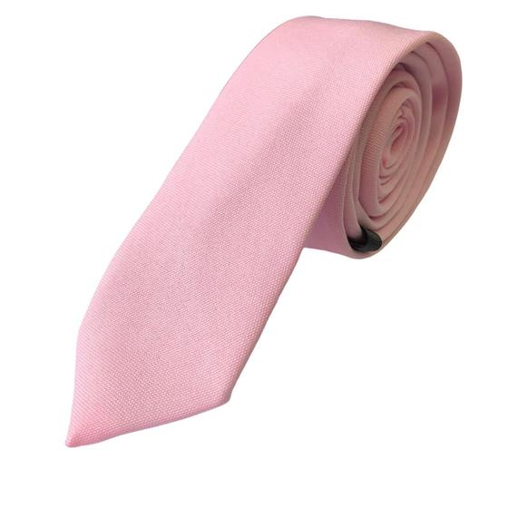 Imagem de KIT COM 10 GRAVATA ROSA BEBÊ TECIDO OXFORD SLIM Para Padrinhos de Casamento Noivos