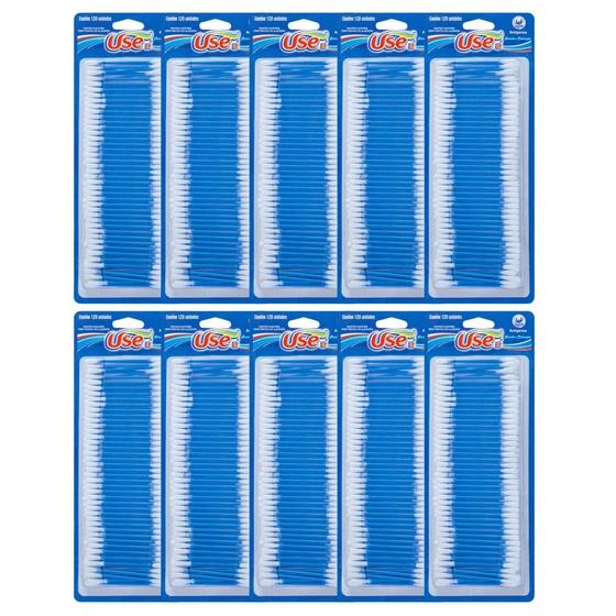 Imagem de Kit Com 10 Hastes Flexíveis com Pontas de Algodão Antigerme Cotonete Use It 120 Unidades