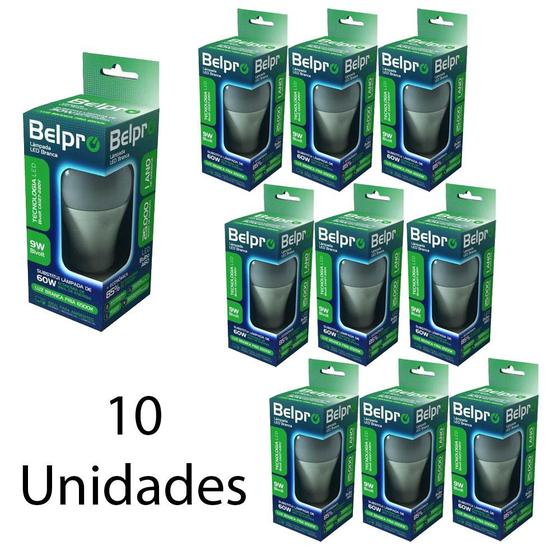 Imagem de Kit com 10 lampadas Led Branca de 9w Bivolt