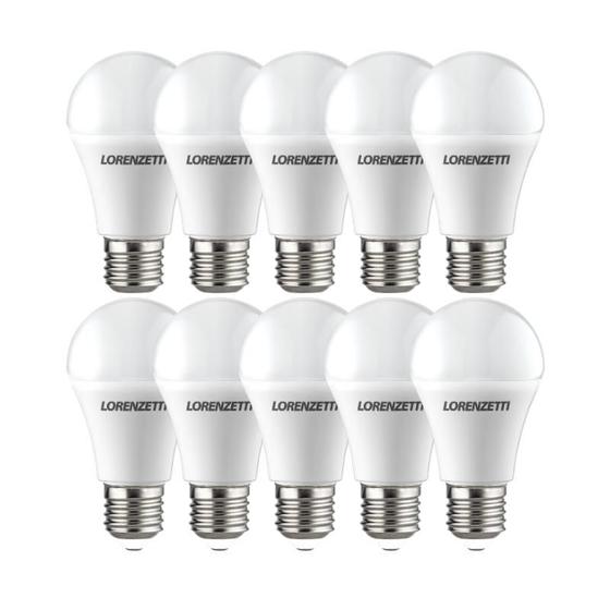 Imagem de Kit com 10 Lâmpadas LED Bulbo 9W Bivolt E27 6500K Lorenzetti