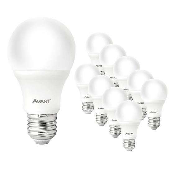 Imagem de Kit com 10 Lâmpadas Led Pera Bivolt 6500K, 12W, E-27 Avant