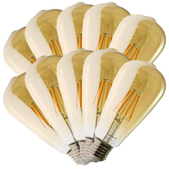 Imagem de Kit Com 10 Lâmpadas Led Vintage Pera 4W Bivolt Ourolux 2400K