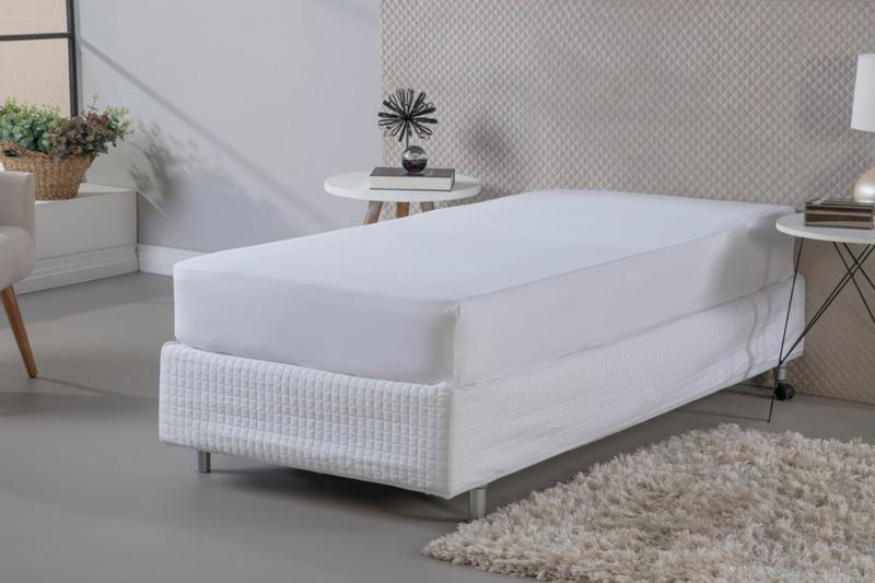 Imagem de Kit Com 10 Lençol de Solteiro Avulso Com Elástico Branco 