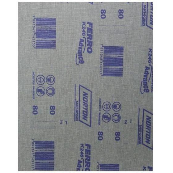 Imagem de Kit Com 10 Lixas Ferro K246 080 - Norton