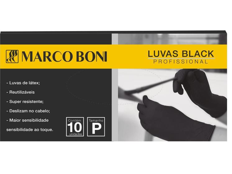 Imagem de Kit Com 10 Luvas Black Profissional P Latex Marco Boni