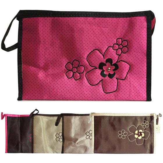 Imagem de Kit Com 10 Necessaire Estampada Grande Luxo