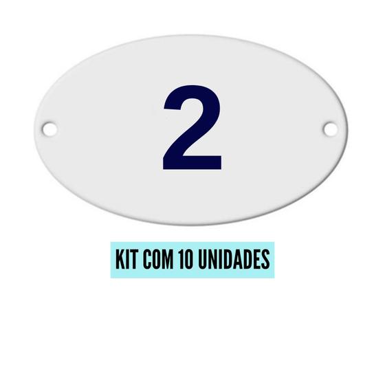 Imagem de Kit Com 10 Números Oval PVC  Numerador 1 ao 20