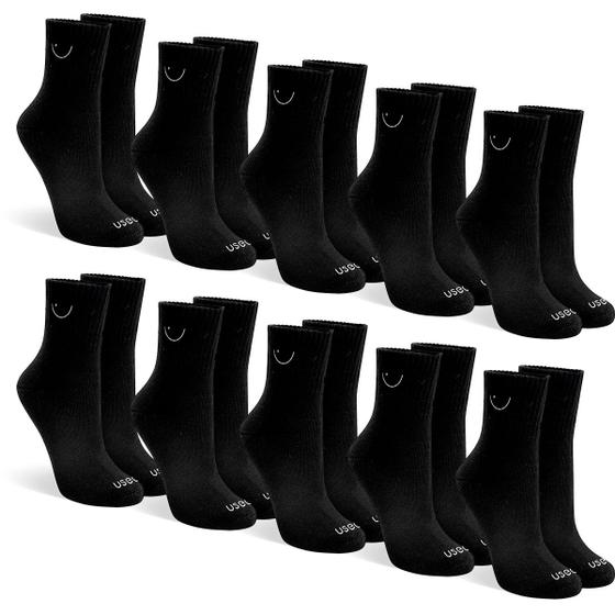 Imagem de Kit Com 10 Pares de Meias Cano Médio Algodão Confortável Usee Brasil