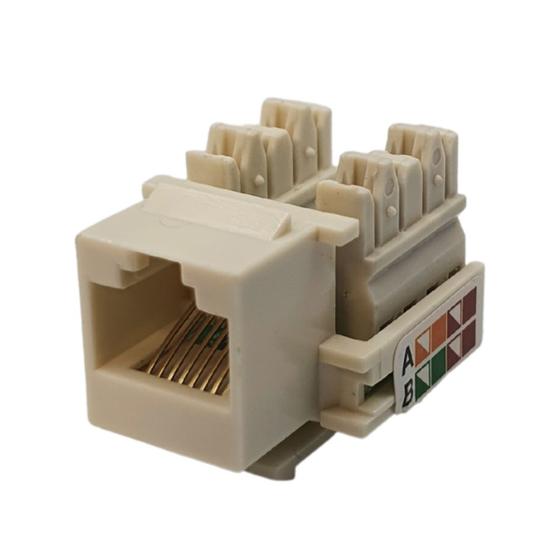 Imagem de Kit com 10 pçs Conector Fêmea Rj45 Keystone Cat5e Bege