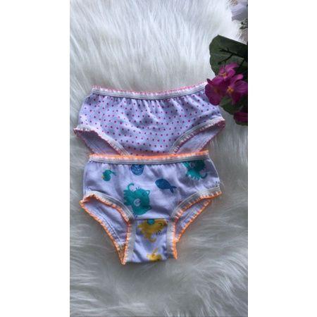 Imagem de KIT com 10 peças - Calcinha Infantil Menina  Tecido 100% algodão, com forro, estampas variadas  muito delicada.