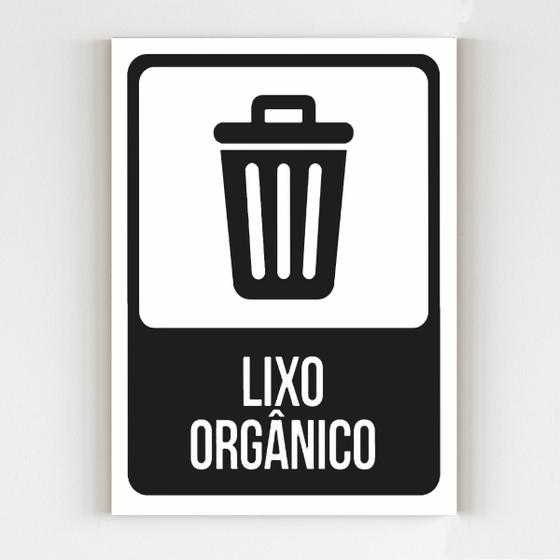 Imagem de kit com 10 placas de sinalização lixo orgânico mdf 20x29 A4