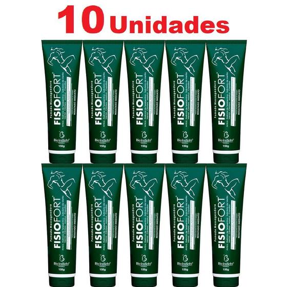 Imagem de Kit com 10 Pomada Fisiofort Massageadora Bio Instinto 150g