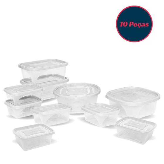 Kit Com 10 Potes Plásticos Para Cozinha E Organização Menor preço em Kit Com 10 Potes Plásticos Para Cozinha E Organização