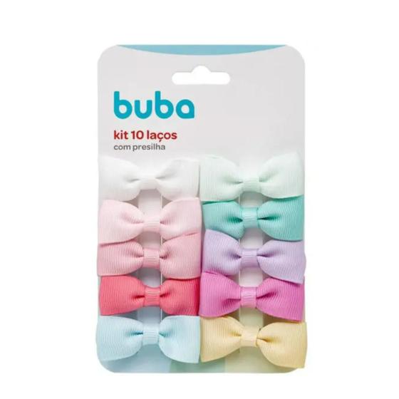 Imagem de Kit com 10 Presilhas Laços para Cabelo Bebê Menina Buba