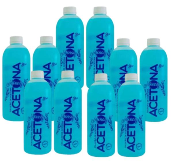 Imagem de Kit com 10 Removedores Acetona Monaly 500ml
