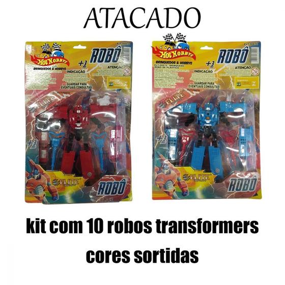 Imagem de Kit com 10 Robos Transformers com Acessorios - Elite 00870