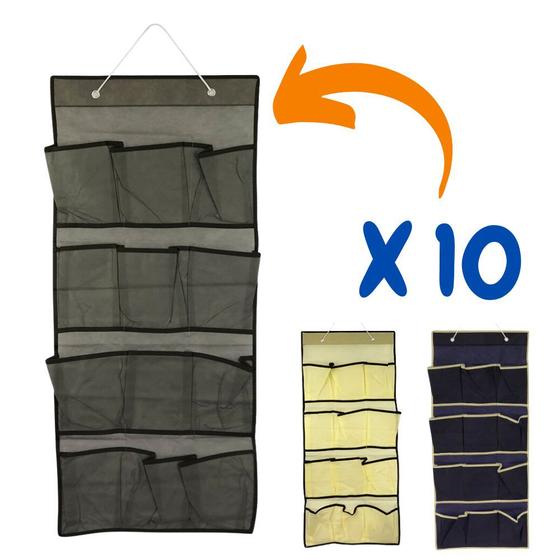 Imagem de Kit com 10 Sapateira pra Pendurar Atrás da Porta 12 Pares