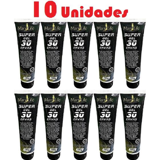 Imagem de Kit com 10 Super Gel 30 Ervas 150g Efeito Gelo Quente