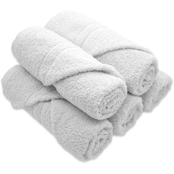 Kit com 10 Toalhas de Rosto Branca Reforçada Linha Ibiza - 450g/m2 Menor preço em Kit com 10 Toalhas de Rosto Branca Reforçada Linha Ibiza - 450g/m2