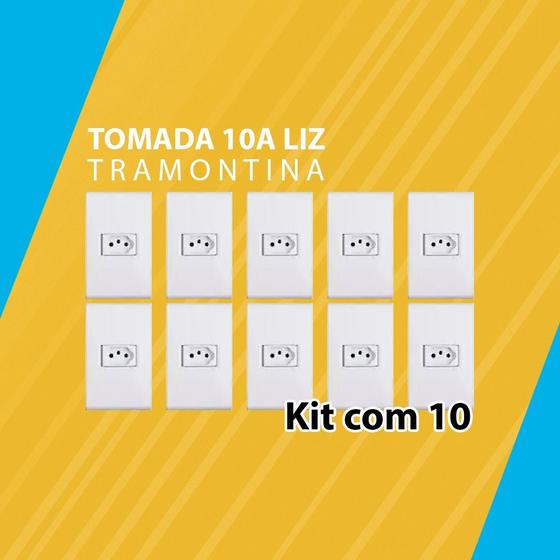 Imagem de Kit com 10  tomada 10a liz tramontina