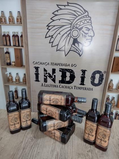 Imagem de Kit com 10 unidades cachaça temperada do indio 1 litro cada