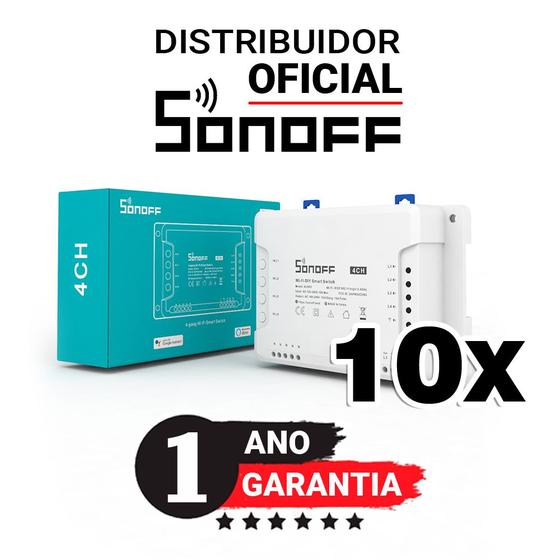 Imagem de Kit com 10 unidades Sonoff 4CH R3