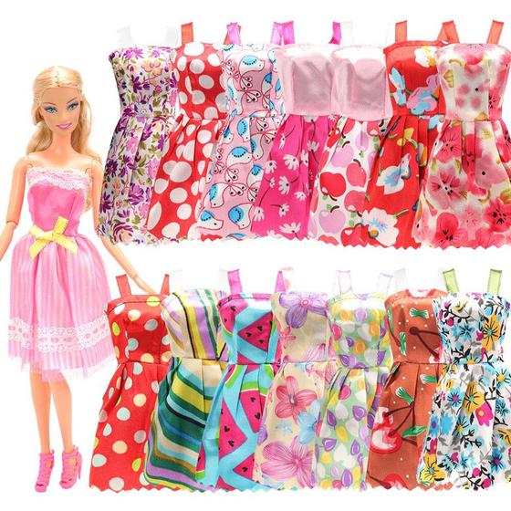 Imagem de Kit com 10 Vestidos Casuais para Bonecas - Compatível com Bonecas de Até 30cm de Altura