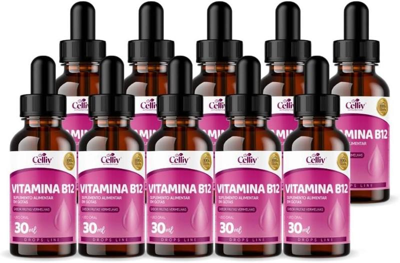 Imagem de Kit Com 10 - Vitamina B12 Em Gotas 30Ml Celliv