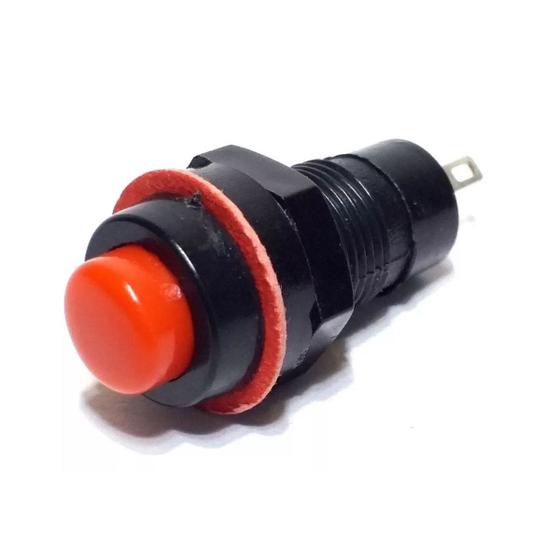 Kit Com 100 Chaves Botão Ds-211 Com Trava Vermelha - Lt157- Componentes Imagem de Kit Com 100 Chaves Botão Ds-211 Com Trava Vermelha