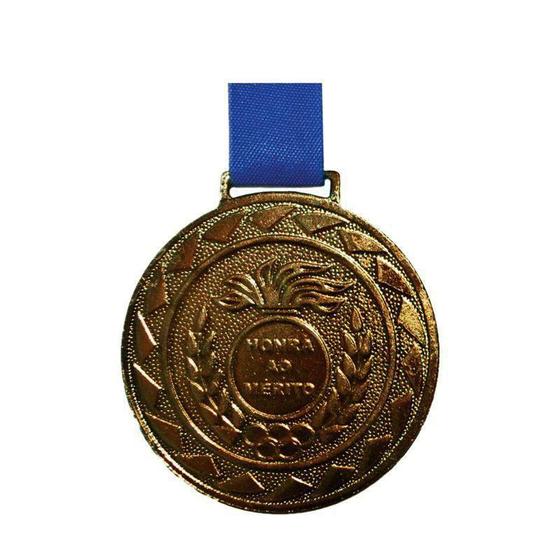 Imagem de Kit Com 100 Medalhas de Bronze M36 Honra ao Mérito Fita Azul