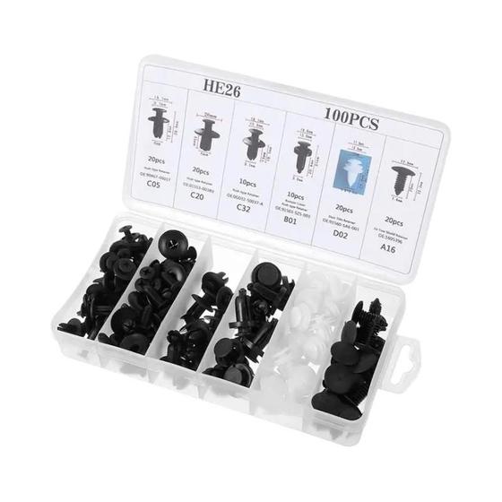 Imagem de Kit com 100 Parafusos de Fixação para Para-choque Automotivo - Universal (Compatível com GM)