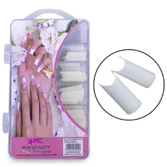 Imagem de Kit Com 100 Tip C Curvado Para Unhas De Acrilico