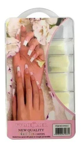 Imagem de Kit Com 100 Unhas Tips Sorriso Ou Curvatura C Caixa Acrílico