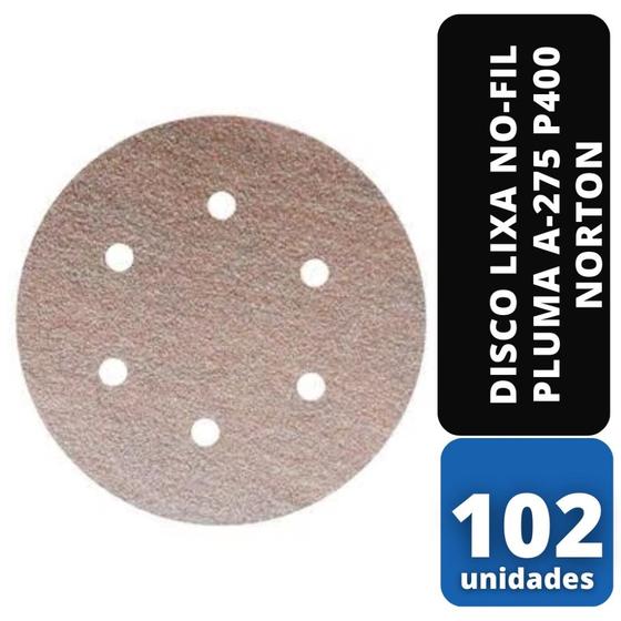 Imagem de Kit com 102 disco lixa no-fil pluma a-275 p400 new norton