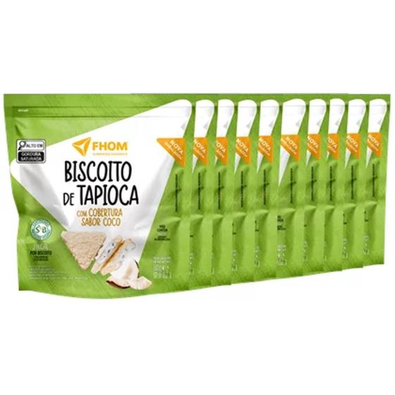 Imagem de Kit Com 10Und Biscoito De Tapioca Coco S/ Gluten Fhom 60G