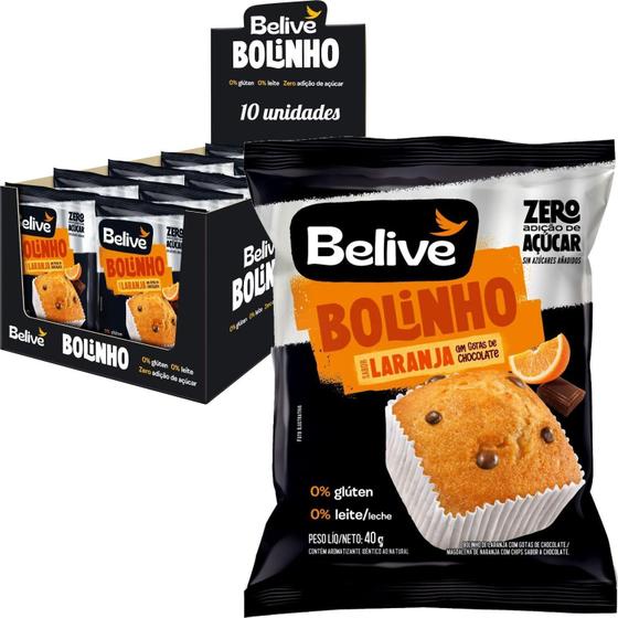 Imagem de Kit Com 10Und Bolinho Belive Laranja Com Chocolate Zero 40G