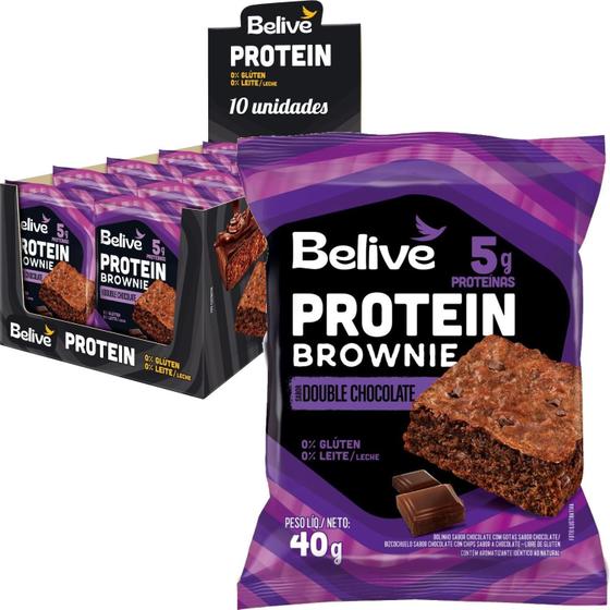 Imagem de Kit Com 10Und Protein Brownie Double Chocolate Belive 40G